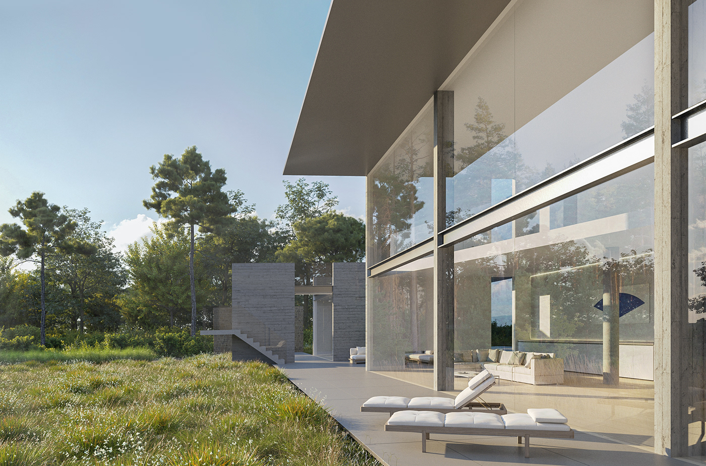 architecture archvis exterior Interior villa minimalistic visualization