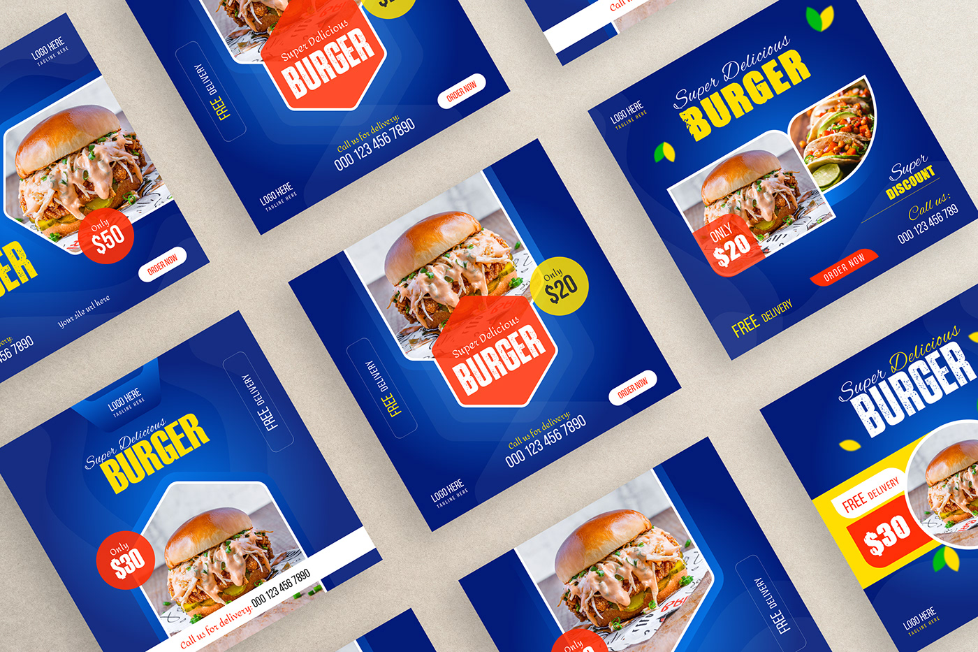 hamburger Fast food burger Social media post marketing   designer graphic Advertising 