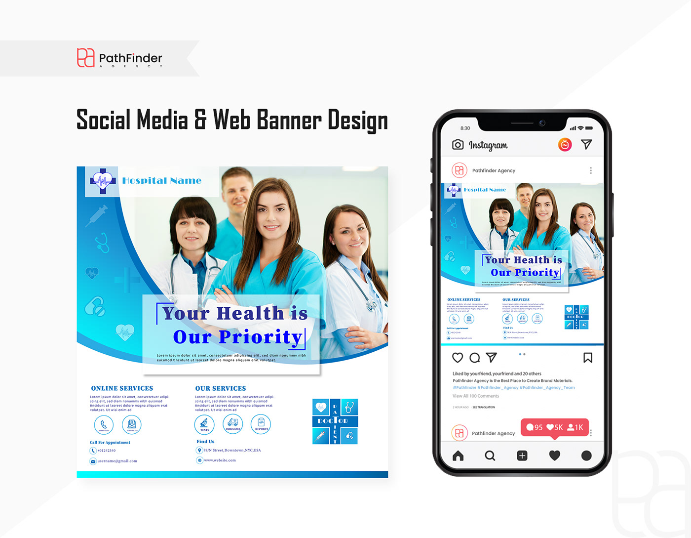 banner design Social media post banner health banner Medical  health banner poster Social Media Banner