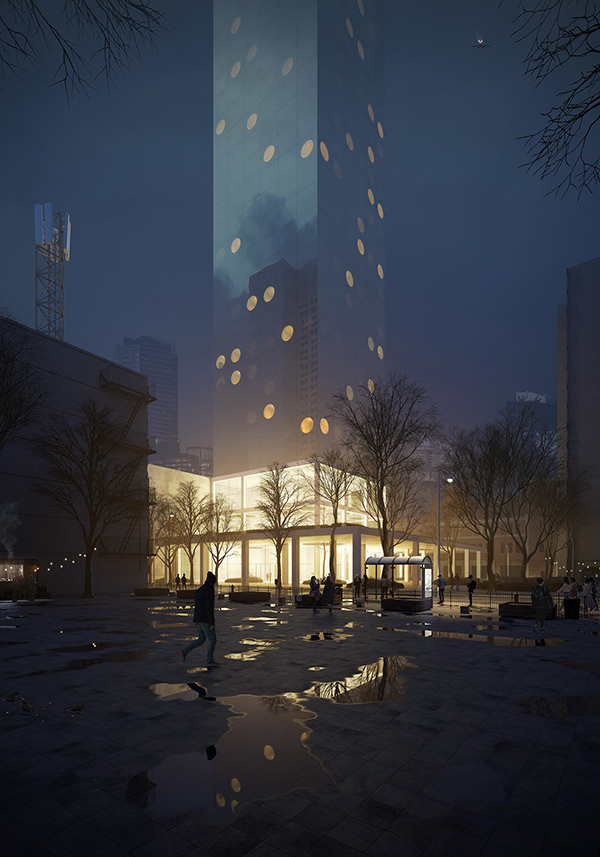 archviz CG corona render  element Matte Painting New York Render visualizations