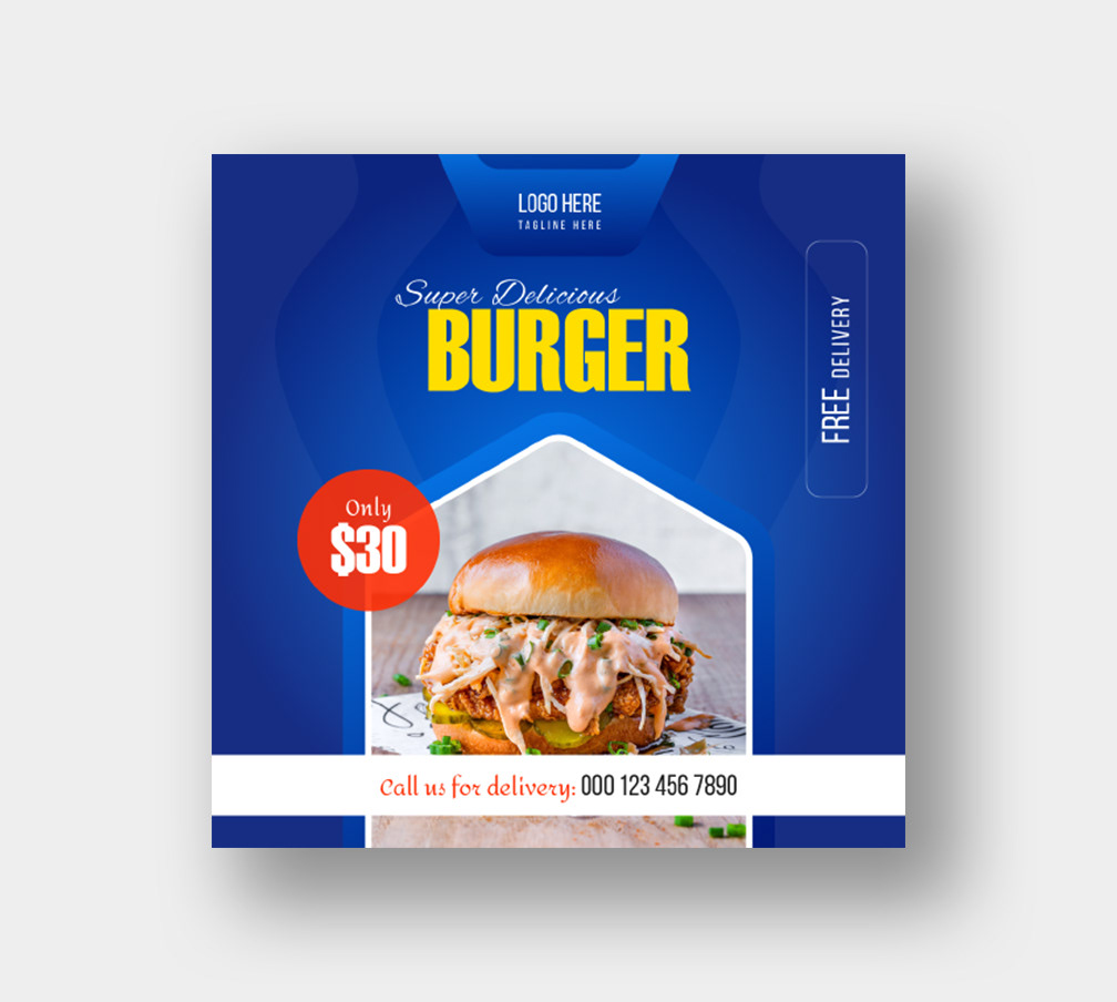 hamburger Fast food burger Social media post marketing   designer graphic Advertising 