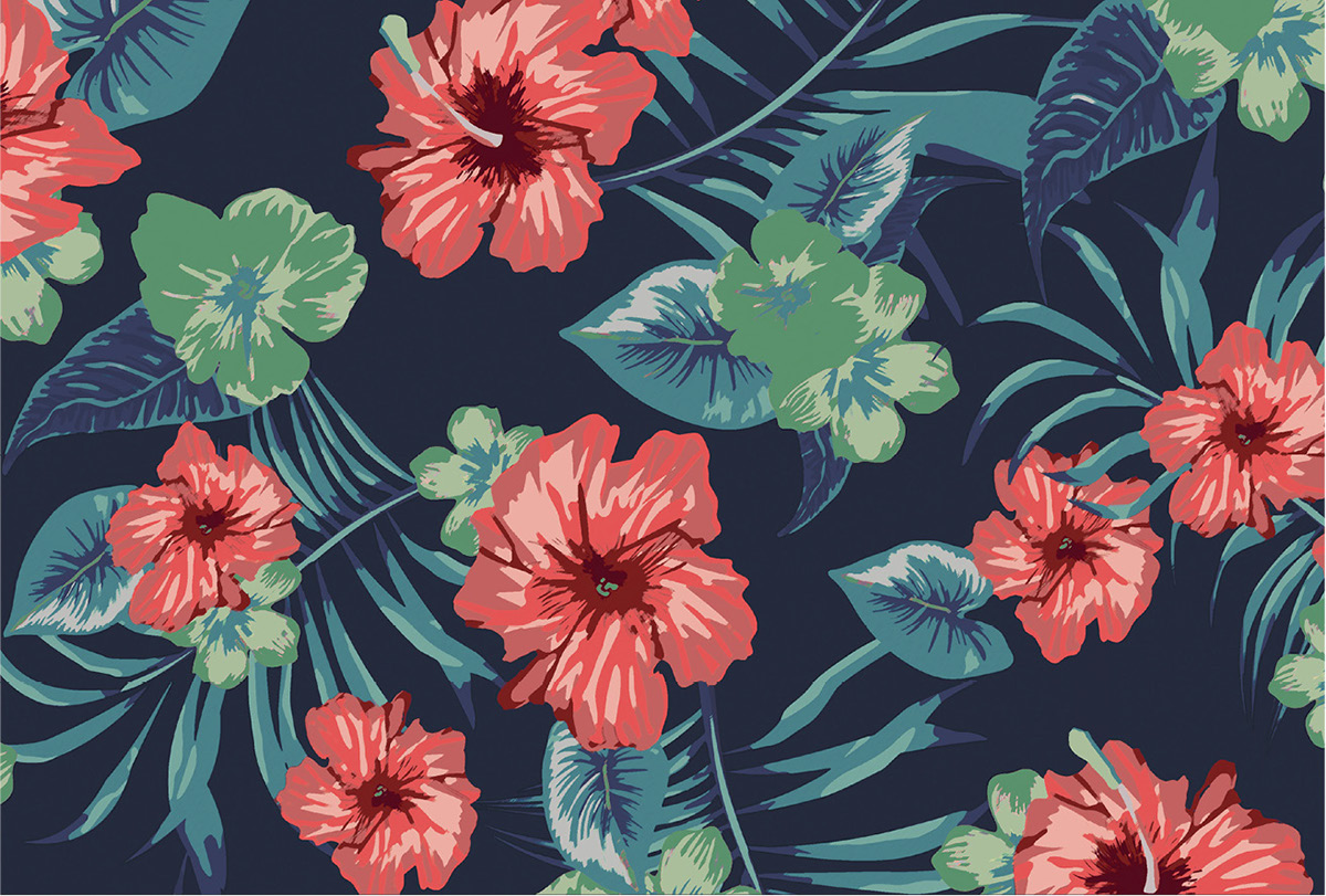 HAWAII flowerprint flower fabric Summer Trend fabric design flowerpower textile design  pattern design  surface design