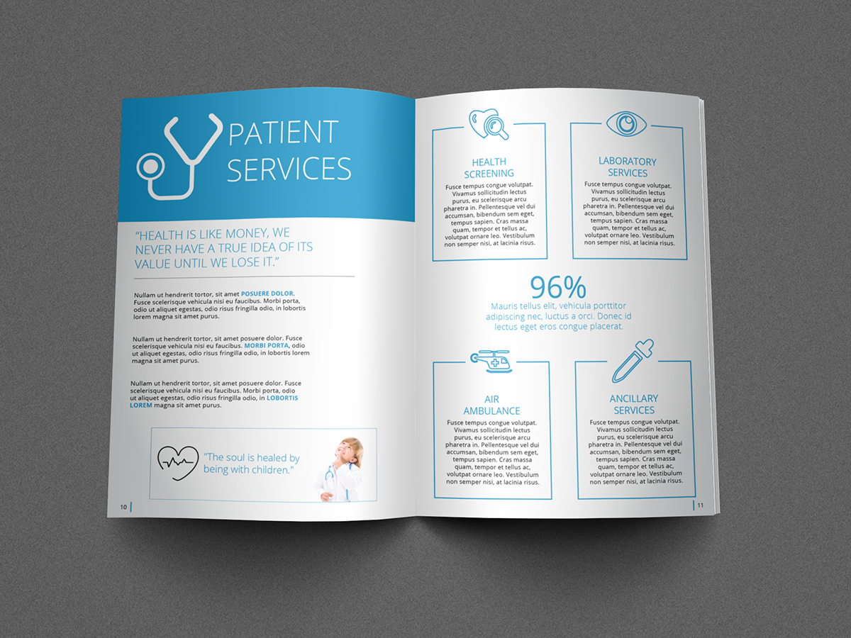 hospital brochure medical brochure Health Brochure Corporate Brochure business brochure simple clean modern medical icon