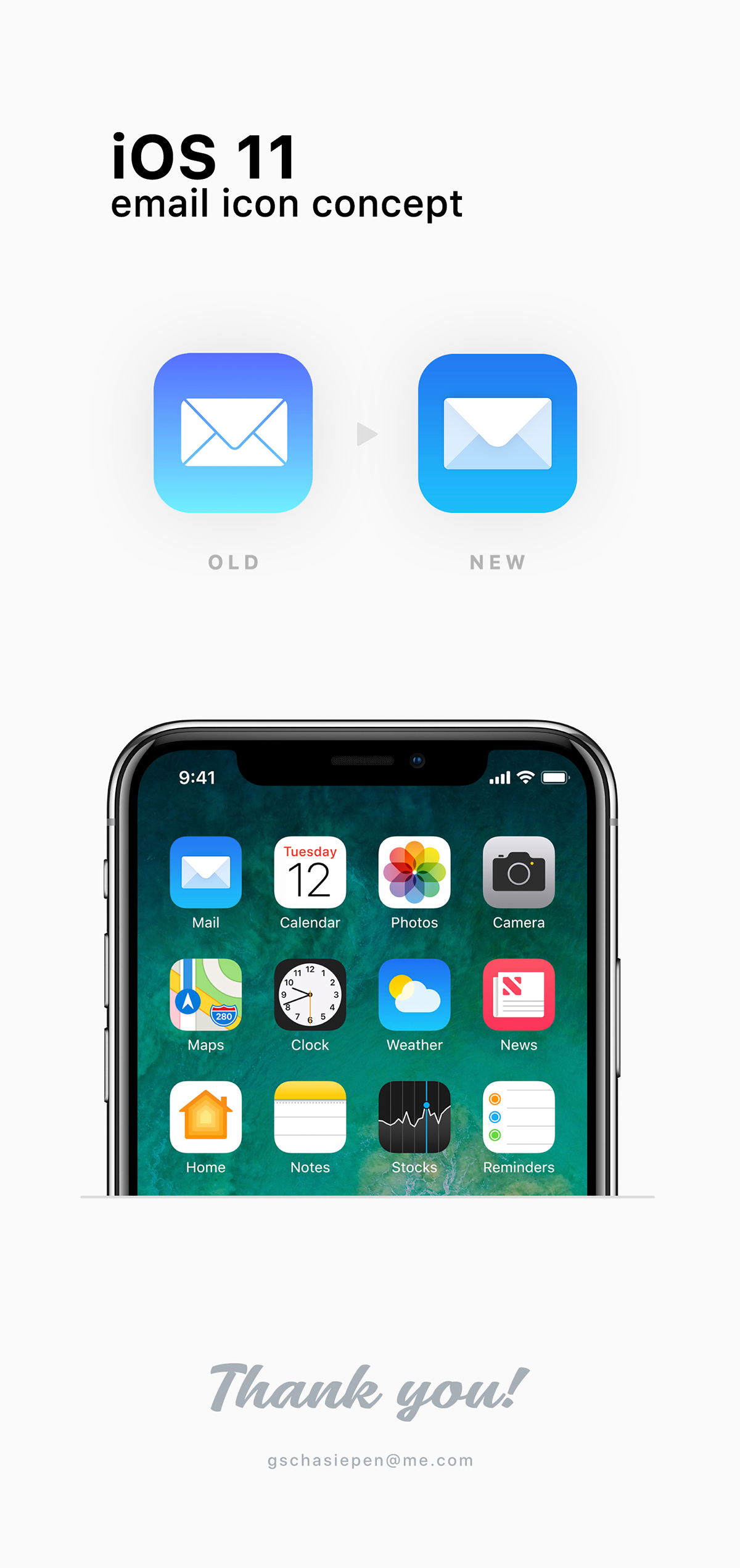 ios ios 11 Icon mail concept redesign icon mail apple iphone iPhone x