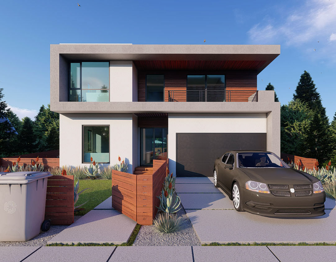 modern house exterior Render zee lumion visualization