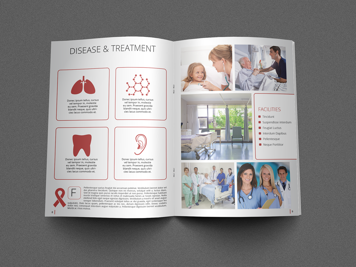 hospital brochure medical brochure Health Brochure Corporate Brochure business brochure simple clean modern medical icon