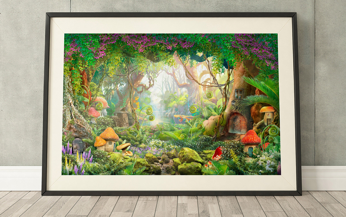 photoshop art collage Matte Painting fairy tale Magic   forest CG fantasy environments