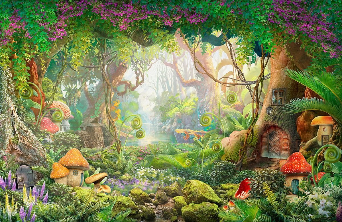 photoshop art collage Matte Painting fairy tale Magic   forest CG fantasy environments