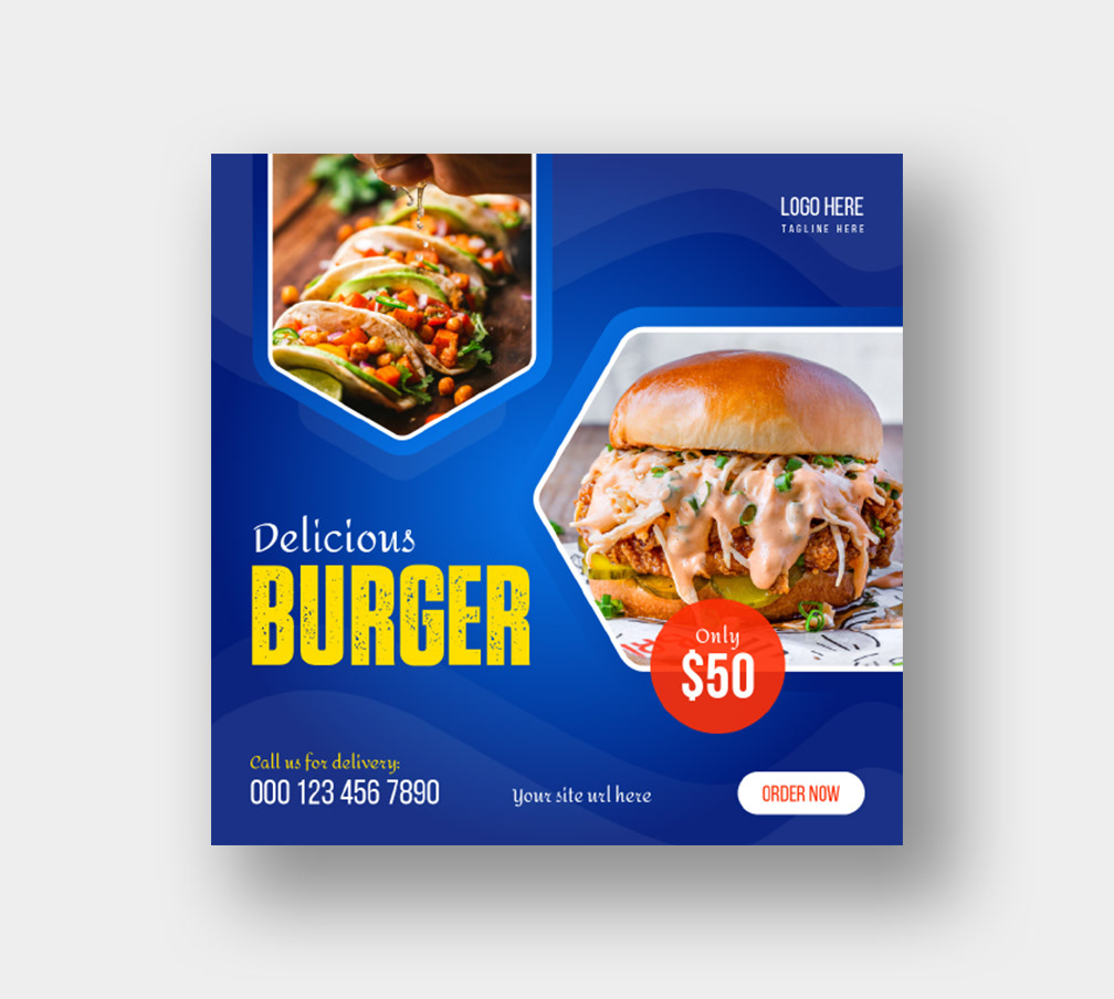 hamburger Fast food burger Social media post marketing   designer graphic Advertising 