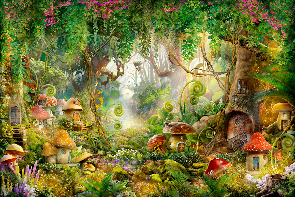 photoshop art collage Matte Painting fairy tale Magic   forest CG fantasy environments