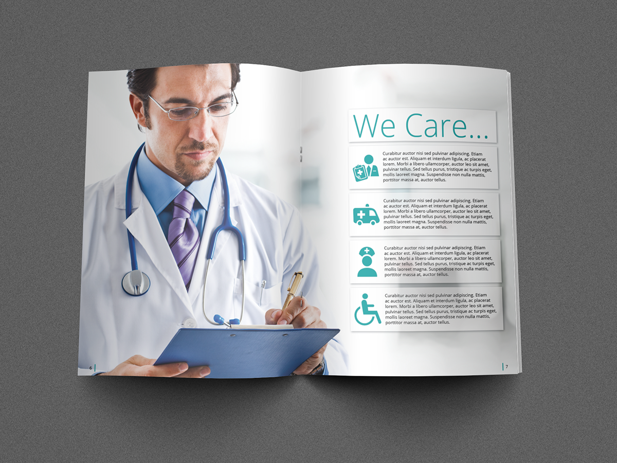 hospital brochure medical brochure Health Brochure Corporate Brochure business brochure simple clean modern medical icon