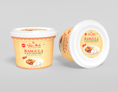 Container Label Design (Gulab Jamun & Rasgulla)