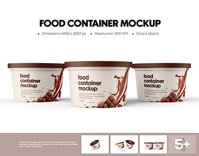 Cup Ice Cream Tub Psd Mockup