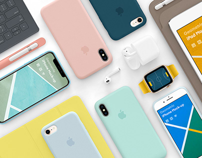 Geometric Apple Devices mock-up