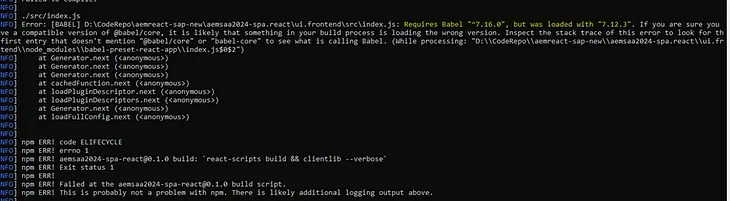 AEM REACT BUILD ISSUE: Babel Version Conflict in AEM React Project Build