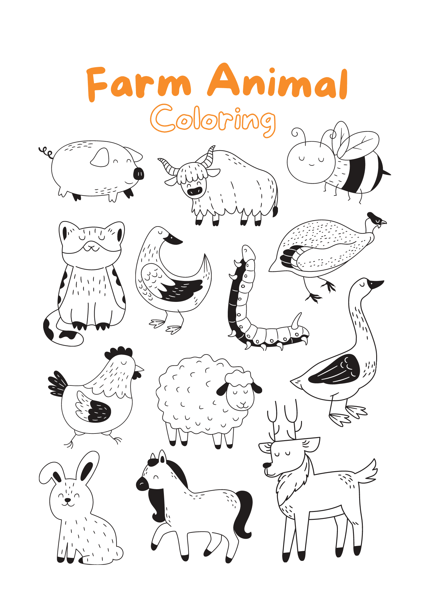 printable farm animal coloring for kindergarten k5 worksheets farm ...