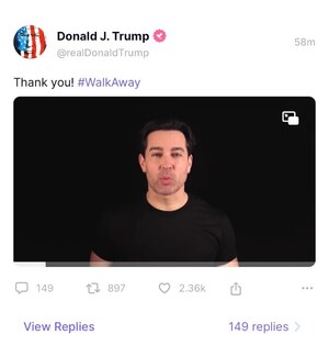 President Trump Thanks #WalkAway Founder, Brandon Straka For New "MUST SEE" Viral Video About Democrats Destroying America