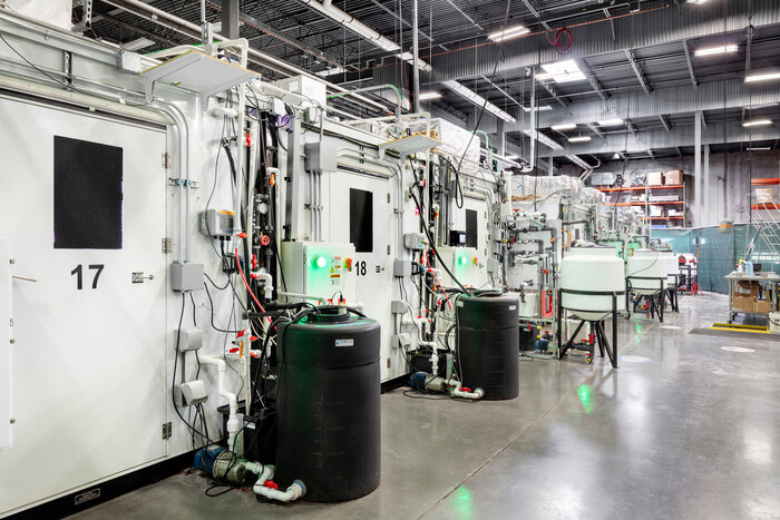 Research pods in Plenty's Laramie, Wyoming, plant science research center