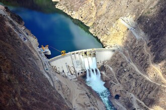 Panoramic view of Cerro del Águila hydroelectric power plant in Perú