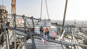 CALIFORNIA SCIENCE CENTER REACHES A MAJOR CONSTRUCTION MILESTONE FOR THE FUTURE SAMUEL OSCHIN AIR AND SPACE CENTER WITH TOPPING OUT CEREMONY