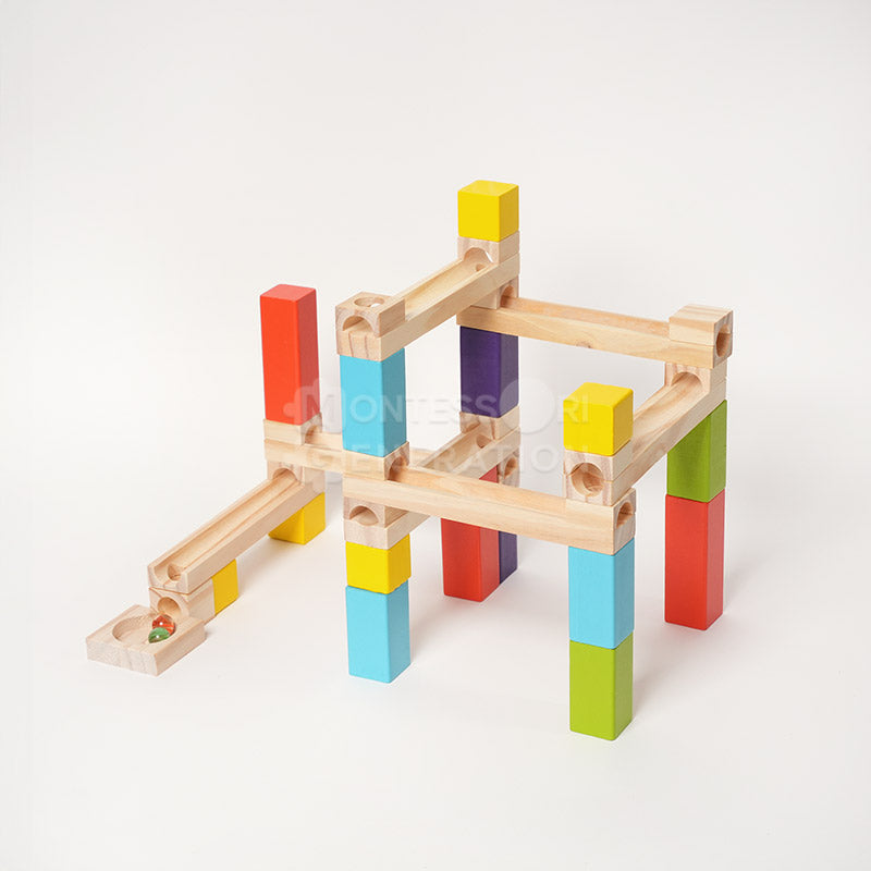 Montessori Wooden Marble Run.