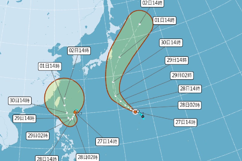 燕子颱風生成緊接著還有山陀兒！外圍雲系低壓帶影響週末易有間歇雨勢局部大雨