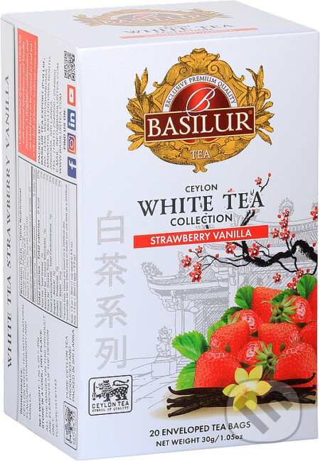 BASILUR White Tea Strawberry Vanilla 20x1,5g, Bio - Racio, 2023