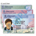 Three examples of Real ID documents layered in a staggered fashion over one another. The faces on the Real IDs are blurred out.