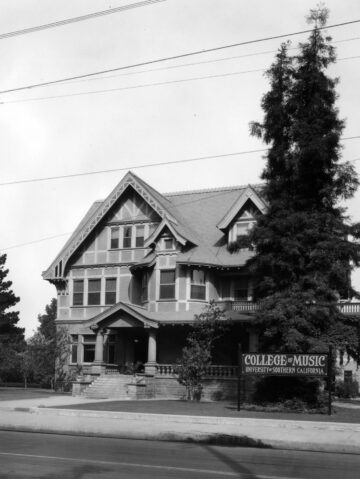 Black and white image of a building from the early 20th century.