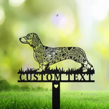 Dachshund Mandala Garden Stake Metal, Dachshund Lover Gift Dog Garden Sign Outdoor Decor Dachshund Stake, Dachshund Zentangle Metal Yard Art,