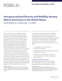 Intergenerational Poverty and Mobility Among Native Americans in the United States: Proceedings of a Workshop—in Brief