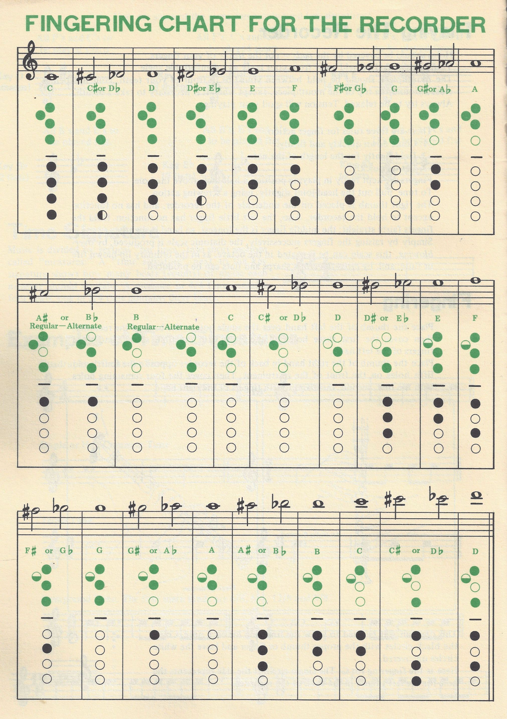 Free Printable Recorder Finger Chart - Printable Templates by Nora