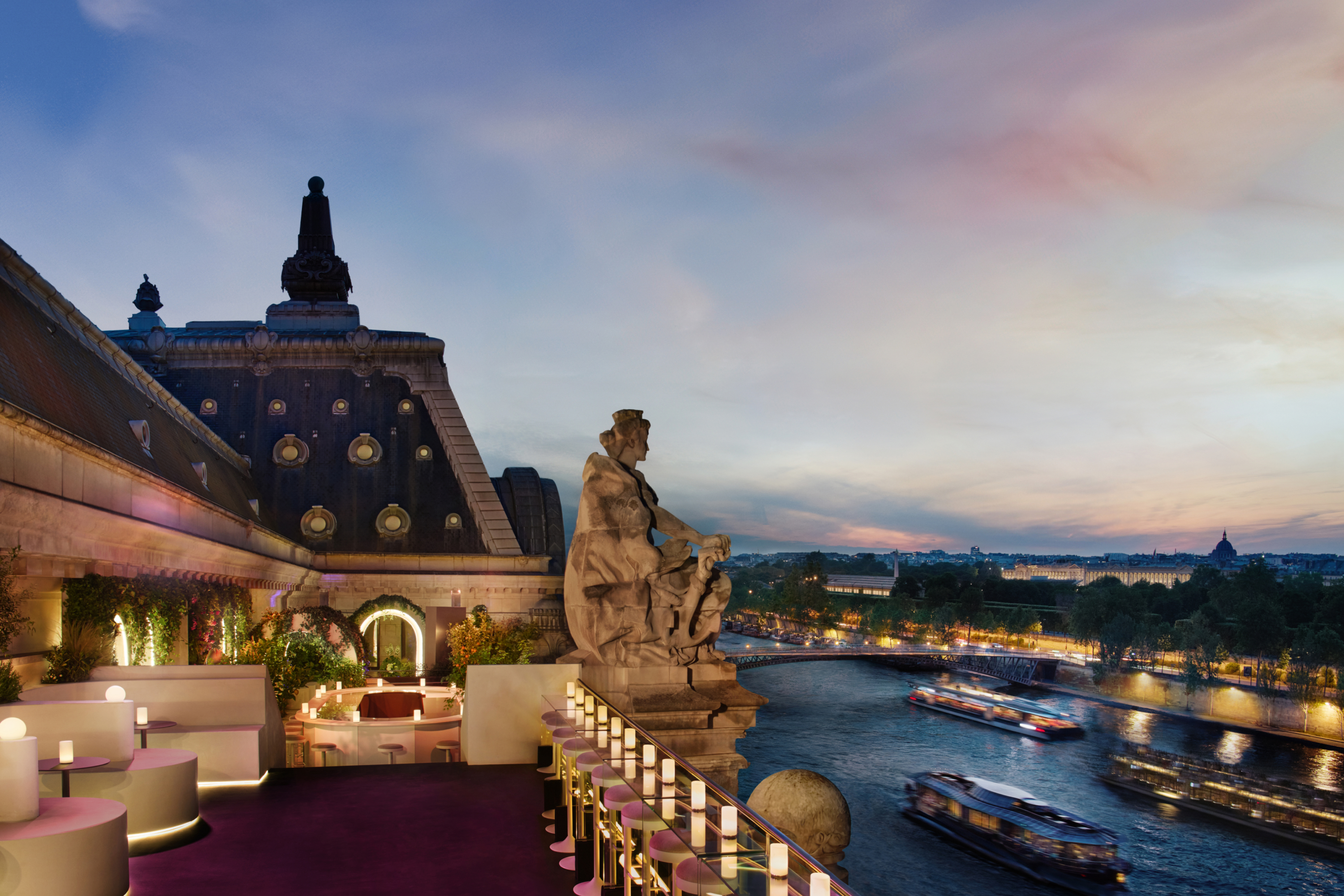 The terrace at Musée d’Orsay overlooking the River Seine.