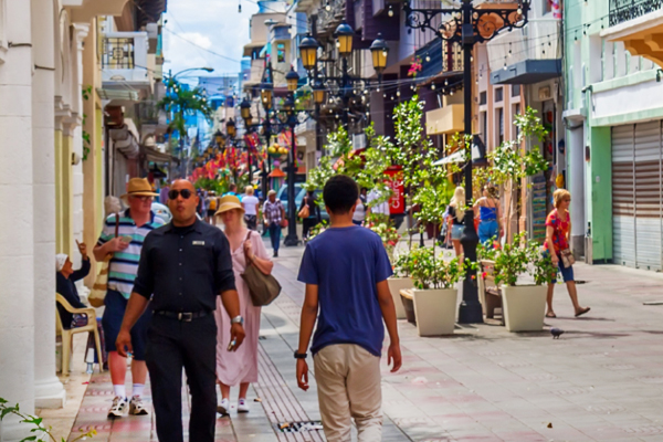 people walking in city