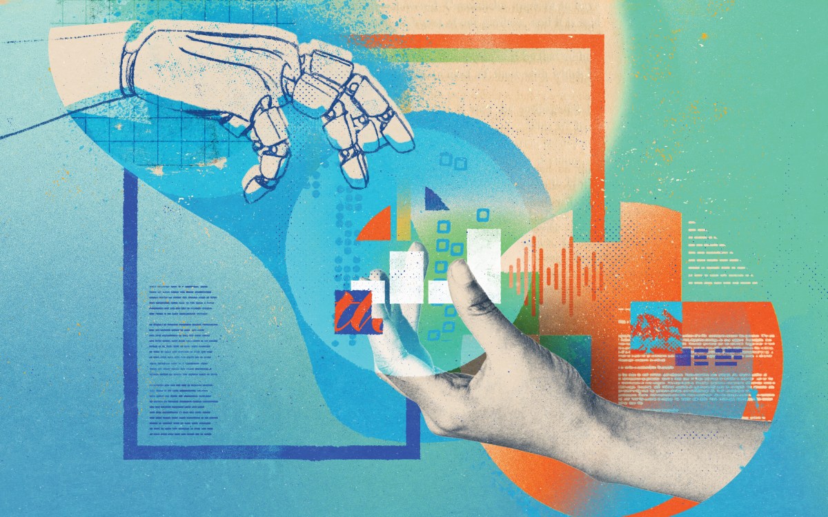 Robot and human hands exchanging data