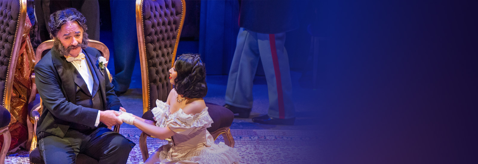 Kim Josephson, professor at the Frost School of Music, and Yaqi Yang, graduate of the Frost School's Doctor of Musical Arts program, join Frost Opera Theater students in the premiere of "The Leopard," at South Miami-Dade Cultural Arts Center in 2022. Photo: Mitchell Zachs/University of Miami