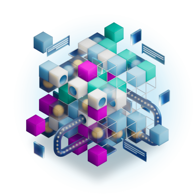 3d isometric illustration representing AI