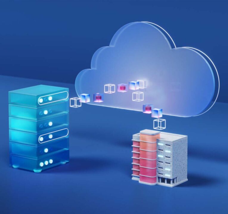 Digital image of file transfer to the cloud