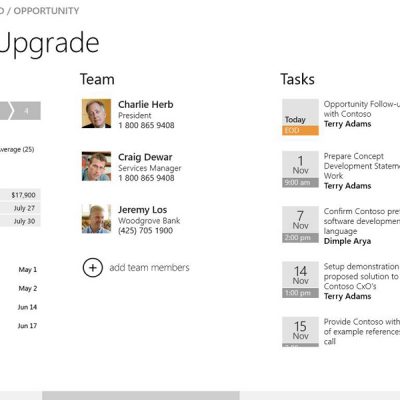 Microsoft Dynamics CRM Windows 8 Mobile Experience – Sales development process