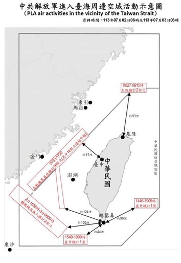 中共機艦臺海周邊活動 國軍嚴密監控應處