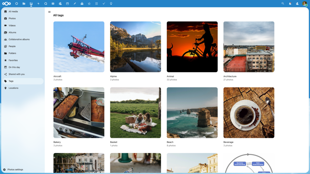 Nextcloud Photos Albums object recognition