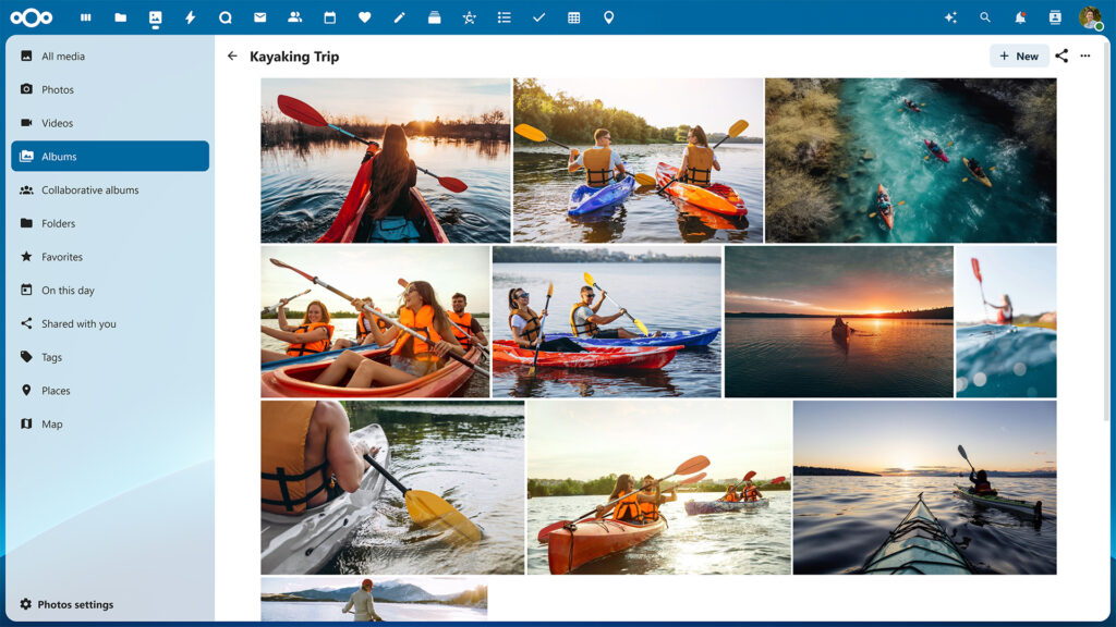 Nextcloud Files album photos overview