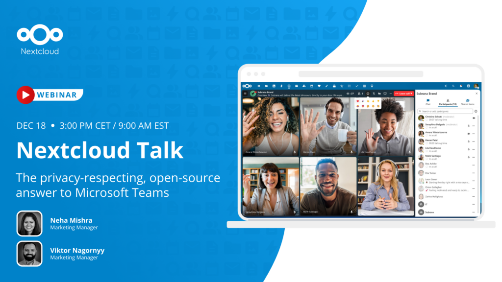 Nextcloud Talk The privacy-respecting, open-source answer to Microsoft Teams