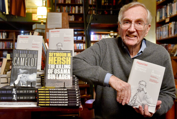 Investigative journalist Seymour Hersh, holder of Pulitzer Prize, in 2018 Prague, Czech Republic, with his newly released memoir, 