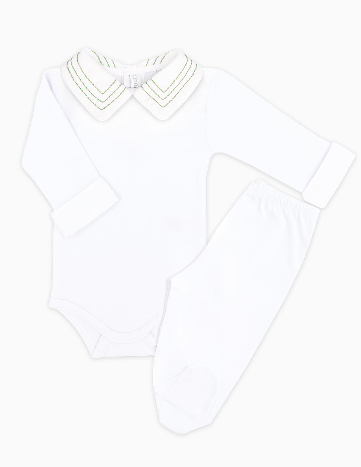 Body Bordado 3 Listras Verde - Nina & Maria Baby Store