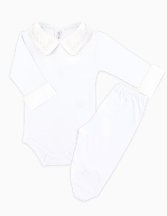 Body Bordado Trigo Branco Masculino - Nina & Maria Baby Store 2048