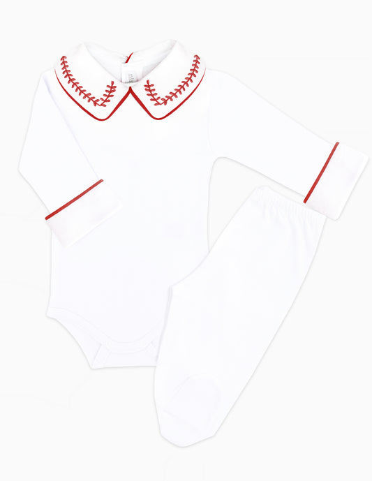 Body Bordado Trigo Vermelho Masculino - Nina & Maria Baby Store 2048