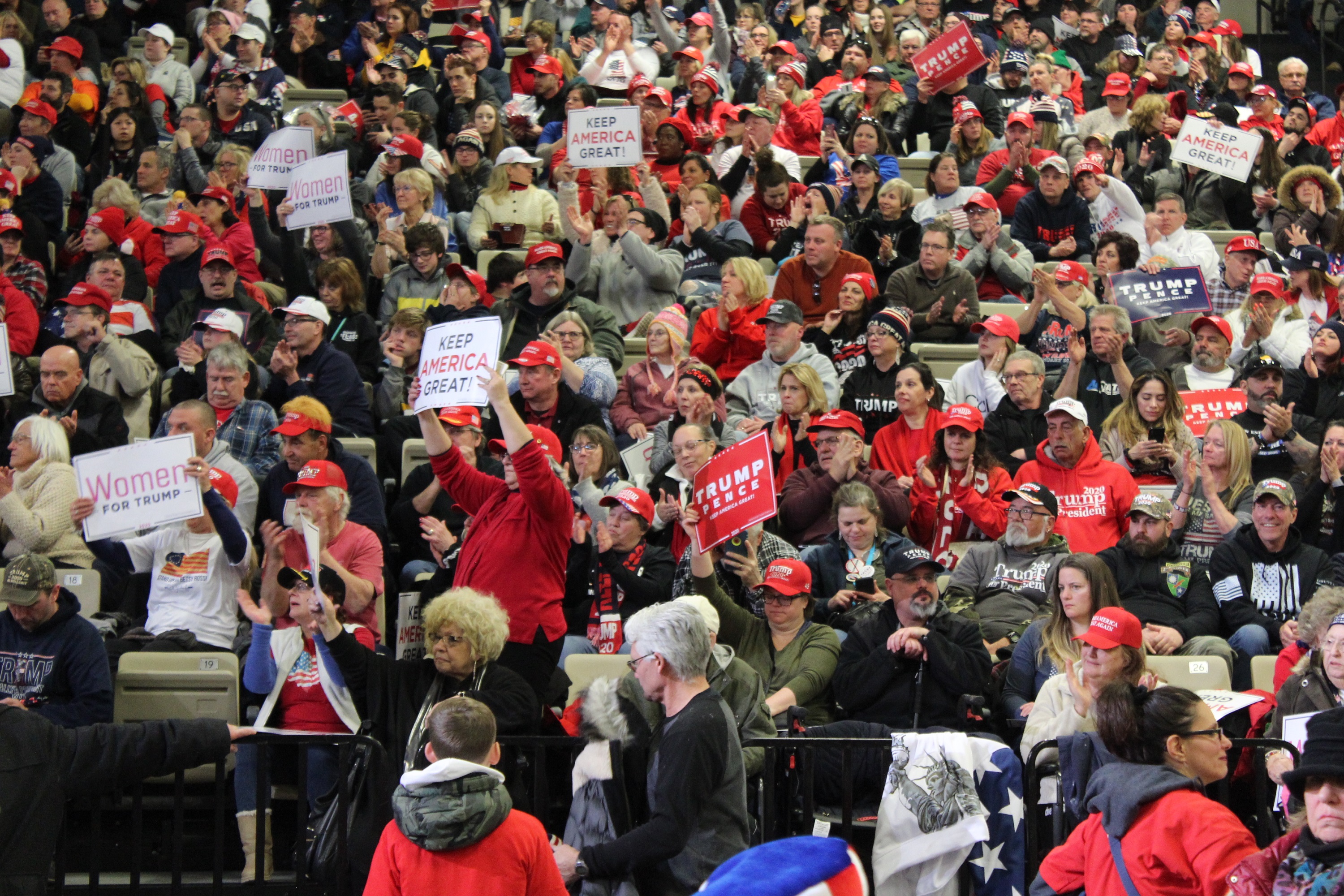 The crowd at President Donald Trump's rally in Wildwood on Jan. 28, 2020.