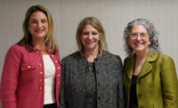 Union County and Atlantic Health System officials announced the UPBEAT Program on Oct. 29. From left: Union County Commissioner Chairwoman Kimberly Palmieri-Mouded; Lori Ann Rizzuto, executive director of Atlantic Behavioral Health for Atlantic Health System; and Stephanie Schwartz, president of Overlook Medical Center.