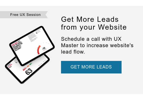 Free UX Session   Improve Your Website's UX  Schedule a complimentary UX review to fix your website's usability issues.  IMPROVE UX